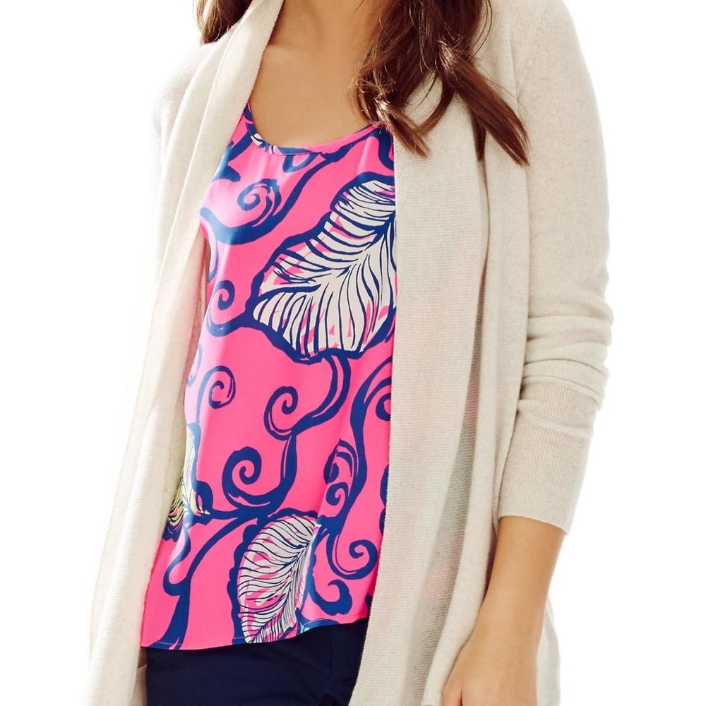 Lilly Pulitzer Caroline Cashmere Cardigan Grey